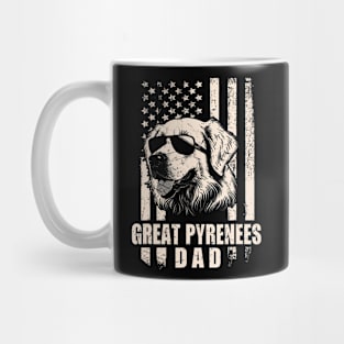 Great Pyrenees Dog Dad American Flag Mug